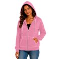 thumbnail image 6 of Womens Long Sleeve Zip Up Hoodies Plus Size Drawstring Comfy Tunic Sweatshirt Casual Lightweight Fall Jackets with Pockets, 6 of 8
