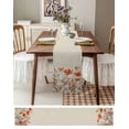 thumbnail image 3 of Table Runner Dresser Scarves 120 Inch Long,Watercolor Garden Flower Plant Linen Dining Table Runners Blossom Poppy Floral on Burlap Tabletop Scarf for Wedding Holiday Party Kitchen, 3 of 9