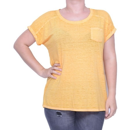 - Style & Co Women's Honey Glaze Burnout Short Sleeve T-Shirt Size M