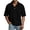 Black_005, variant on Domuza Collared Half Sleeve Waffle Shirts for Men 1/4 Button Up Loose Fit Casual Pullover Trendy Spring Tops Wine XL