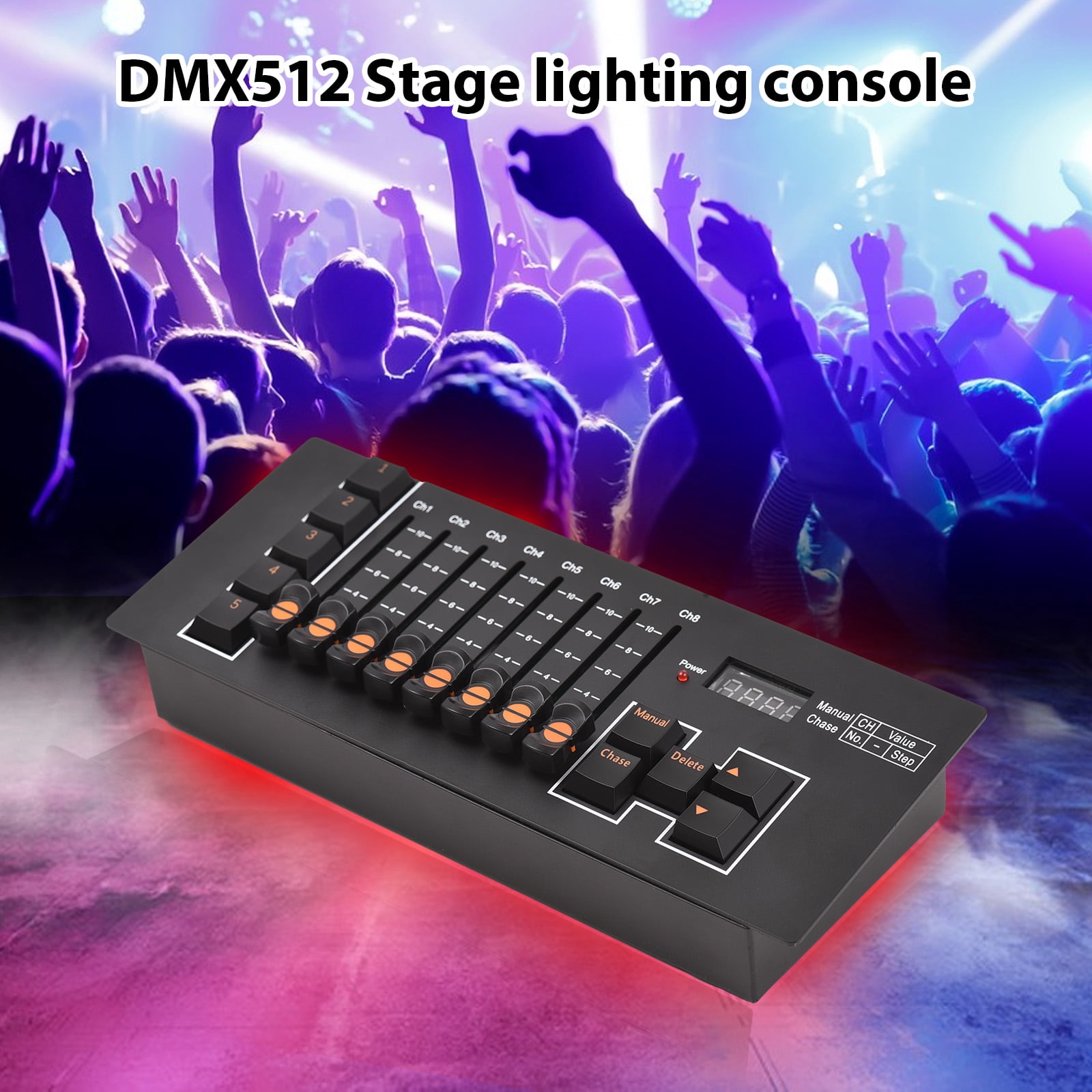DMX Controller DMX 512 40 Channel Stage DJ Light Controller for DJ Lights Party Light Shows Disco Pub Light Controller Console Panel with Power-off Memory Type-C Rechargeable DMX Light Controller
