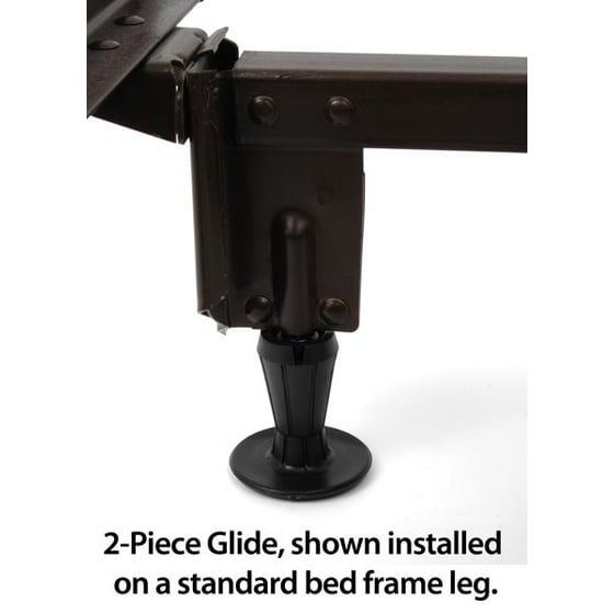 2 Piece Steel Stem Plastic Bed Frame Glide Legs Set Of 4
