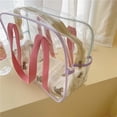 thumbnail image 2 of Bolso Maquillaje Aseo Transparente PVC Transporte Artículos Tocador Impermeable Portátil, 2 of 9