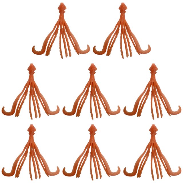 Pulpo Artificial flotante TPE cebo accesorios de pesca al aire libre naranja 4 Uds