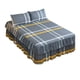 thumbnail image 2 of Juego de falda con volantes y fundas de almohada, funda elástica de 3 piezas con volantes para dormitorio, residencia y habitación de invitados, 2 of 9