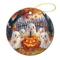 thumbnail image 3 of Ceramic Christmas Ornament Happy Halloween Holiday Personalized Christmas Ornament Ideal for Gifting And Collecting Happy Ghosts And Pumpkins Christmas Tree Ornaments, 3 of 5