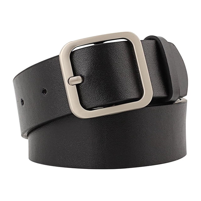 kusrkot Ceinture en Cuir PU pour Femmes, Ceinture Féminine à Longueur Ajustable, Ardillon Simple, Carrée, 110 cm