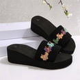 thumbnail image 5 of NexTorq Women's Flower Wedge High Heel Slide Sandals Summer Comfort Nonlip Platform Beach Sandal, Pink, 8.5, 5 of 9