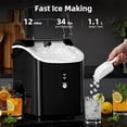 thumbnail image 3 of LHRIVER Nugget Ice Maker Countertop, 34lbs/24H with Self-Cleaning Function, Portable Sonic Ice Machine for Home/Office Stainless Steel Black, 3 of 8