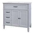 thumbnail image 3 of GDF Studio Modern Bathroom Vanity with Cabinet, Drawers, Soft-Closing Door, and Solid Wood Legs, Grey, 3 of 14