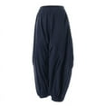 thumbnail image 4 of ZANZEA Womens Pants Vintage Solid Casual Lantern Harem Pants Long Trousers, 4 of 7