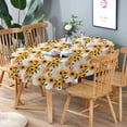 thumbnail image 2 of Sunflower Oval Tablecloth Yellow Floral Tablecloth, Indoor/Outdoor Waterproof Fabric Wrinkle Free Durable Oval Tablecloth for Oval Tables 60 X 120 Inch, 2 of 5