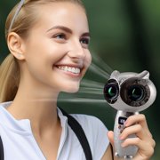 Novelty Owl-Shaped Handheld Fan Dual Turbine Outlets Starry Texture LED Display Rechargeable Portable Cooler for Travel Summer 17cm (6.7 Inch)