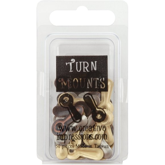 Metal Turn Mounts 50/Pkg-Antique