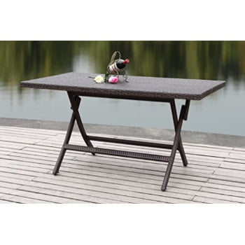 Safavieh Dilettie Outdoor Patio Rectangular Folding Table Brown Outdoor Patio Rectangular Folding Table