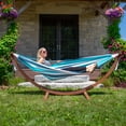 thumbnail image 4 of Vivere Double Sunbrella® Hammock with Solid Pine Arc Stand - Surfside (8ft) (FSC Certified), 4 of 6