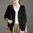 thumbnail image 4 of Karymi Blouses for Women Dressy Casual V Neck Lightweight Knit Cardigan, 3/4 Sleeve Open Front Button Down Loose Layering Sweater Top Womens Blouses, 4 of 5