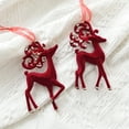 thumbnail image 6 of LanSuare Christmas Hanging Ornaments, Wine Red Velvet Reindeer Deer Candy Shape Pendant, Suitable for Porch, Wall, Indoor Home Decor, Front Entry, Christmas Tree Decor, 6 of 7