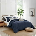 thumbnail image 4 of Levtex Home - Mills Waffle Navy Duvet Cover Set - Full/Queen Duvet Cover + Two Standard Pillow Cases - Navy Waffle Weave - Duvet Cover (90 x 94in.) and Pillow Case (26 x 20in.) - Cotton, 4 of 8