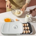 thumbnail image 4 of Egg holder for Refrigerator, Egg container for Fridge with Lid, Stackable Refrigerator Organizer Bins, Plastic Egg Storage Organizers for 18 Eggs, Fresh Egg Tray Egg Storage Box for Fridge, 4 of 7