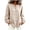 Beige, variant on Women's Long Elastic Cuff Sleeve Button Up T-Shirts V-Neck Casual Loose Fit V-Neck Blouse