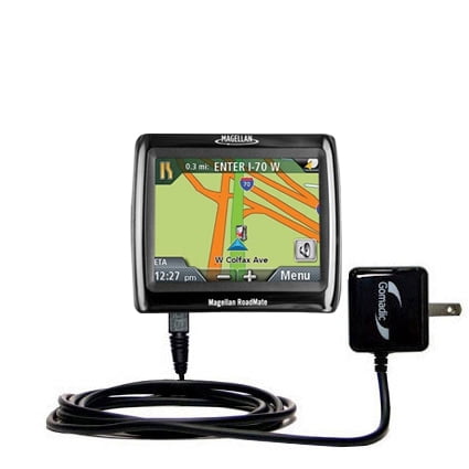 Gomadic Intelligent Compact AC Home Wall Charger suitable for the Magellan Roadmate 1324 - High output power with a convenient, foldable plug design -