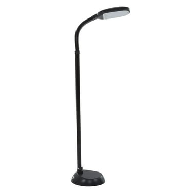 Lavish Home Natural Sunlight LED Floor Lamp with Bendable Neck 60 Inch (Black)