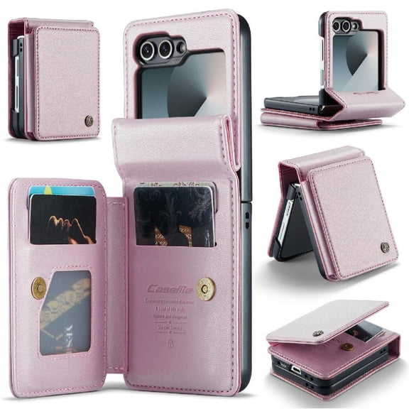 Caseme Wallet Case for Samsung Galaxy Z Flip7 Fe 5g Rfid Blocking Pu Leather Kickstand Card Holder Slim Shockproof Case