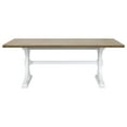 thumbnail image 2 of Modern Wood Rectangular Trestle Base Kitchen Dining Table and Six Chairs Brown, 2 of 16