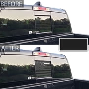 Bogar Tech Designs Rear Back Middle Window American Flag Vinyl Decal Sticker Compatible with Dodge Ram 2009-2021, Matte Black