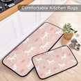thumbnail image 6 of Christmas Deer Pink Kitchen Mat - Cushioned Anti Fatigue Kitchen Rug Set of 2, Non Slip Waterproof Kitchen Mats for Kitchen, Laundry, Sink, Office 19.7"×27.6"+19.7"×47.2" Home Decor, 6 of 7