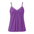 thumbnail image 4 of KHONTS Women's Spaghetti Strap Lace Cami Tops Loose Sleeveless Summer Flowy Tank Tops Lightweight Stylish Tops Purple XXXL, 4 of 5