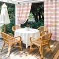 thumbnail image 6 of Outdoor Curtains for Patio Waterproof, Pink Santa Claus Christmas Grommet Gazebo Curtains Drapes for Porch, Pergola,Backyard,Outside, Privacy Panel 54 x 84 Inch, Merry Xmas Snowflake White Striped, 6 of 9
