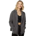 thumbnail image 2 of Independent Trading Co Women's Wave Wash Full-Zip Hooded Sweatshirt 52/48 Cotton/Polyester Winter Fleece Jackets (Misty Blue, S), 2 of 9