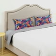 thumbnail image 3 of Yayeee Pillowcase King Size Set of 2 Satin Wrinkle Resistant Envelope Pillow Case, Colorful Art Leaves Pattern, 3 of 8