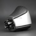 thumbnail image 5 of SHIFTIN Leather & Carbon Fiber Wood Trim Gear Shift Knob Gearbox Shifter for Lexus LS460 F-Sport LS-460-L LS600 LS-600h-L and Fits Lexus LX570 LX 570 (Black Leather / Silver Gray), 5 of 8