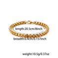 thumbnail image 2 of POP Bracelet 18K Gold Plated Stainless Steel Jewelry Fashion 4mm Diameter 8" Length ROLO Chain, 2 of 6