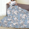 thumbnail image 6 of Cauagu Lily Flower Pattern Flannel Bed Blankets,Fleece Blanket Comfortable Air Conditioning Blanket for Sofa Bed Travel Couch & Living Room -50"x40", 6 of 8