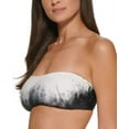 thumbnail image 2 of Calvin Klein Women's Printed Removable-Straps Bandeau Bikini Bra Top Swimsuit Black Size X-Small, 2 of 4