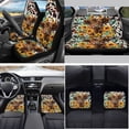 thumbnail image 2 of Yuyamidu 15 PCS Highland Cow Car Seat Cover Set with Floor Mats Cow Print Steering Wheel Cover Sunflower Seat Belt Covers Handbrake Cover Set Coasters for Truck Sedan, 2 of 6