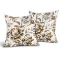 thumbnail image 2 of Chinoiserie Pillow Cover 20x20 Inch Brown Vintage Flower Throw Pillow Covers Spring Summer Floral Outdoor Pillow Cases Cotton Linen Cushion Covers for Couch Sofa Bedroom Chinoiserie Decor (Pack of 2), 2 of 6