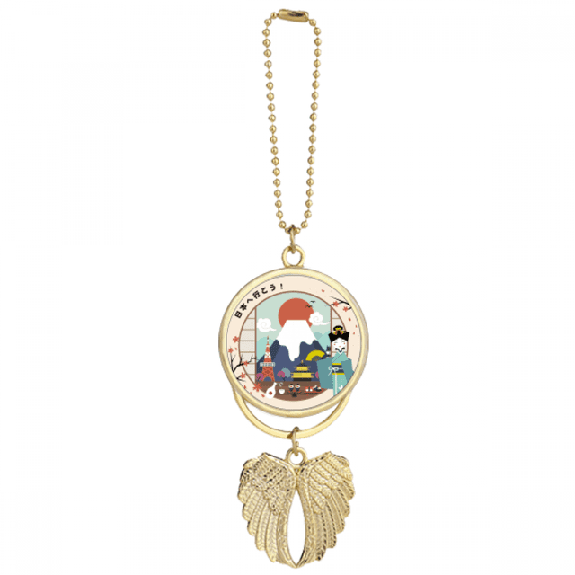 Porte-clés Volcan de Voyage Japonais Angel Pendentif Aile