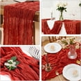 thumbnail image 4 of Qianfeng 6 Pack Rust Cheesecloth Table Runner 35×118 Inch Boho Wedding Decor Rustic Orange Gauze, 4 of 9