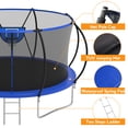 thumbnail image 3 of KOFUN Trampoline with Basketball Hoop & Light, 1500lbs 10FT 12FT 14FT 16FT Trampoline for Adults and Kids, No Gap Design Backyard Trampoline with Enclosure Net, Ladder, Green, 3 of 9