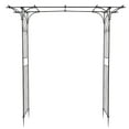 thumbnail image 2 of IVV 7.1ft Garden Arbor, Flat Top Arch for Wedding Ceremony Party, Christmas Garden Decor Steel Garden Trellis for Plant Climbing, Pergola for Garden, Backyard, Lawn (Black), 2 of 9