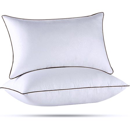 Pillows Queen Size Set of 2, Luxury Hotel Bed Pillows Set with Down Alternative Filling for Side and Back Sleepers