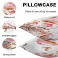 thumbnail image 5 of Lumbar Pillow Covers 20x12 Inch Set of 2, Pink Mushroom Waterproof Outdoor Pillow Covers, Spring Botanical Floral Summer Decorative Cushion Pillowcases for Couch, Sofa, Bed, Garden, Patio, 5 of 9