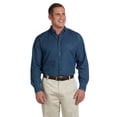 thumbnail image 2 of Harriton M550T Men's Tall Long Sleeve Denim Shirt-Dark Denim-2XLT, 2 of 3