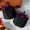 thumbnail image 3 of 2 Pcs Velvet Halloween Pumpkin Candy Gift Bag Plush Trick or Treat Bag Small Drawstring Goodie Bag Halloween Party Favors Supplies, 3 of 6