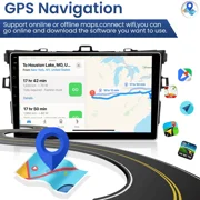 Dmzosmd 9 For Toyota Corolla 2009-2013 Android Car Stereo Radio 2GB+32GB GPS Navigation, Bluetooth, WiFi, CarPlay & Android Auto